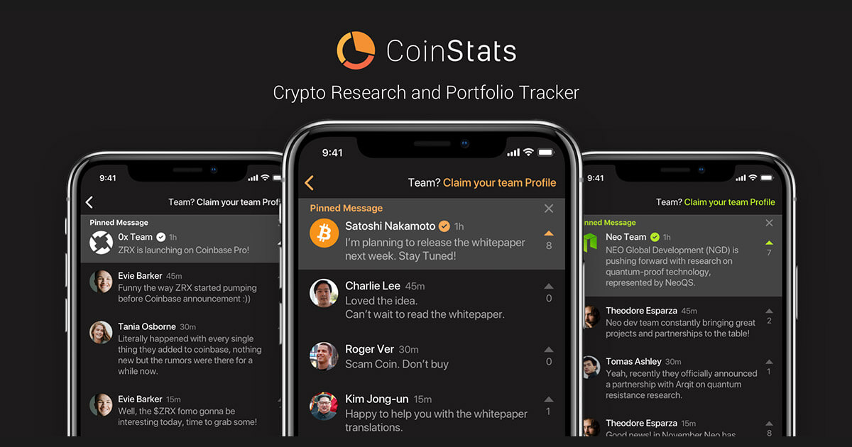CoinStats crypto portfolio tracker app