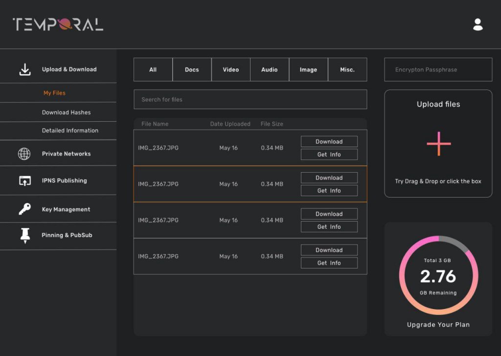Temporal - Open-source IPFS APIs for Developer Temporal - Open-source IPFS APIs for Developer